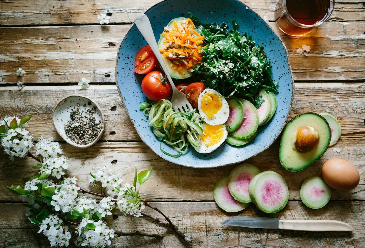 Fresh healthy vegetables flat lay